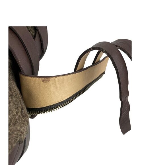 JOE'S JEANS Women's Brown Strappy Ankle Boots with Fur Tongue Side Zip US 6 - Picture 13 of 14